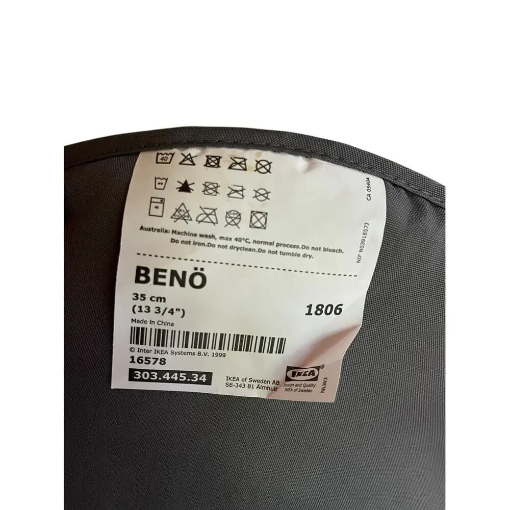10 x IKEA BENO Chair Pad Outdoor Round Gray Cushion 13 3/4 